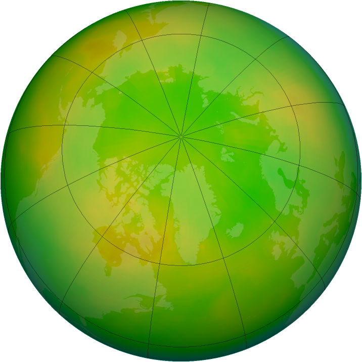 Arctic ozone map for June 1979